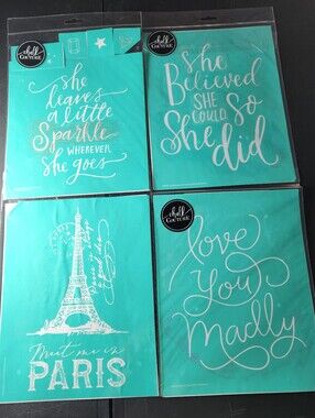 Lot Of 4 Chalk Couture Transfers, 8.5"x11" Used